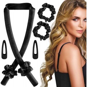 Bigoudi Sans Chaleur (Noir), Bigoudis Sans Chaleur En Velours, Rouleau À Cheveux Sans Chaleur, Bandeau À Boucler Sans Chaleur, Rouleau À Cheveux Sans Chaleur, Boucle Douce Pour Dormir - Neuf