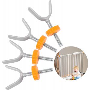 Kalanka-4 Vis De Portail D'escalier M10 &Agrave; Pression Y Filet&eacute;es De Broche Tiges Fixation De La Barri&egrave;re De S&eacute;curit&eacute; Pour Portail De B&eacute;b&eacute; Kit De Fixation Pour Escalier (Orange) - Neuf