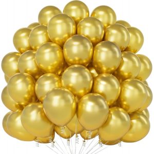 Ballons Dor&eacute;s M&eacute;talliques, 100 Pi&egrave;ces 12 Pouces Ballons Dor&eacute;s Chrom&eacute;s, Ballons F&ecirc;te En Latex Dor&eacute; Pour Hommes Femmes Anniversaire Baby Shower Remise Des Dipl&ocirc;mes F&ecirc;te Fian&ccedil;ailles No&euml;l D&eacute;co - Neuf
