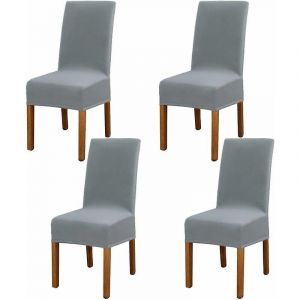 Housse De Chaise Moderne Élastique 4 Pièces, Housses De Chaise De Salle À Manger Extensibles Amovibles Et Lavables, Housse De Chaise Pour Décoration De Salle À Manger, Hôtel Et Mariage (Bleu Gr - Neuf
