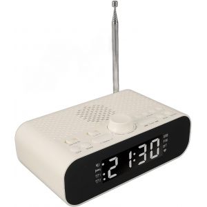 Radio-R&eacute;veil Num&eacute;rique, Double R&eacute;veil, Haut-Parleur, Radio FM avec Port de Chargement USB, Connexion 5.0, Longue Dur&eacute;e de Vie de la Batterie, Fonction Snooze, Minuterie de Mise - Neuf