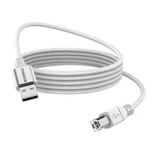 Câble Imprimante, Usb 2 Mètres 2.0 A Mâle Vers Usb B Scanner Cordon Printer, Usb Cable A Vers B 2.0 Nylon Tressé Compatible Avec Hp, Dell, Brother, Xerox, Samsung Et Autres (1M)[BLE7110959] - Neuf