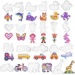 Kalanka-Lot De 20 Plaques De Perles À Repasser, Modèles De Perles À Repasser De 5 Mm, 20 Pochoirs De Perles À Repasser En Forme D'animaux Transparents, Modèles Pour Le Bricolage, Les Perles Enfichabl - Neuf