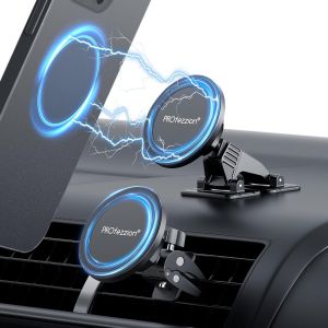 Checarzhn--No1-Lot De 2 Supports Magnétiques Pour Voiture Magsafe, Pour Grille D'aération De Voiture, Tableau De Bord, Maison Et Bureau, Compatible Avec Iphone 16 15 14 13 12 Pro Plus, Étui Mag-Safe - Neuf