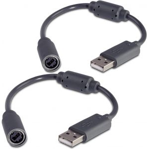 Xbox 360, PC et Xbox360 manette Filaire Adaptateur, Câble USB, Adaptateur USB pour Manettes Xbox 360 Contrôleur de PC ¿ 2 Câbles/Noir - Neuf
