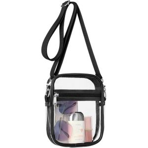 RFCBC-Sac à Bandoulière Transparent Sacoche Femme Sac Zippé Transparent Pochette à Bandoulière Imperméable PVC Sacoche Bandoulière Concert Sacoche Transparente Plage Sac Approuvé Stade - Neuf