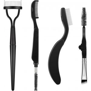 CHENG-4Pcs Peigne à sourcils pliable - Séparateur de cil, Brosse à sourcils, Brosse à sourcils, Brosse à mascara avec sac de rangement pour sourcils, cils, outils de maquillage pour la maison ou les - Neuf