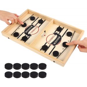 PLAY-Jeu De Soci&eacute;t&eacute; Rapide Slingpuck,Jeux De Plateau Pour Deux&iquest;Fast Sling Puck Game,Jeux De Table En Bois,Jouets Interactifs Parent-Enfant - Neuf