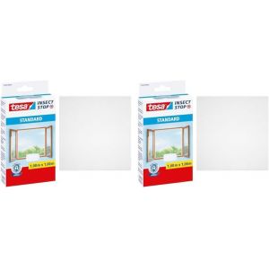 Insect Stop Auto-Agrippant STANDARD pour Fenêtres-Filet Anti-Moustiques Adhésif-Découpable à la Dimension Souhaitée-Blanc,100 cm x 100 cm (Lot de 2) - Neuf