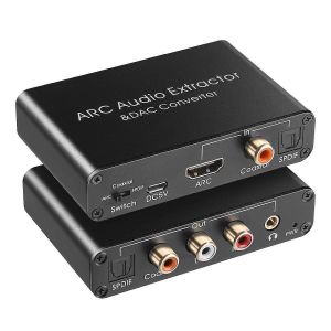 Extracteur audio Convertisseur DAC 192KHz L'extracteur audio ARC prend en charge l'audio num&eacute;rique compatible HDMI vers un - Neuf