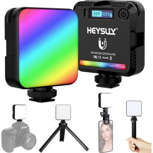 HUBI-Lumière Vidéo Rgb,Lampe Led Appareil Photo 360° Couleur Avec Mini Trépied & Clip,2500K-9000K Réglable / 20 Scènes / 2000Mah Rechargeable,Portable Rgb Light Panel Pour Photographie/Vlog - Neuf