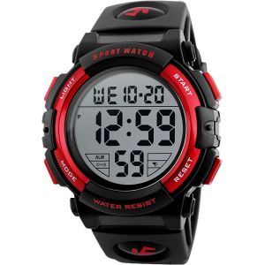 Montre De Sport Num&eacute;rique Pour Homme,&Eacute;tanche 5 Atm Homme Montres Bracelet Avec Alarme/Chronom&egrave;tre,R&eacute;tro&eacute;clairage Led,Calendrier,12/24h Montre &Eacute;lectronique Pour Gar&ccedil;ons.[J592] - Neuf