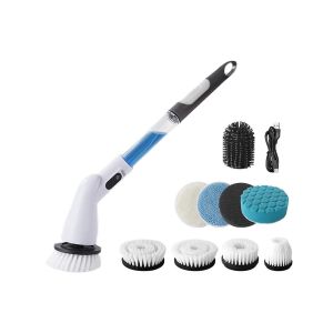 Nettoyeur &eacute;lectrique rotatif avec 9 t&ecirc;tes de brosse et batterie rechargeable pour le nettoyage - Neuf