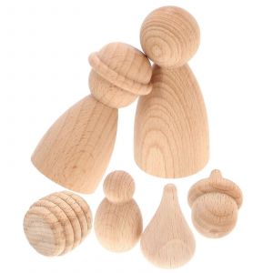 1 ensemble de bricolage chevilles en bois poupée inachevé vierge poupées de cheville en bois inachevé artisanat fabrication de fournitures - Neuf