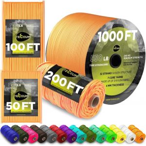 Paracord Type Iii 550 Apricot 200ft 4mm Tactical Mil-Spec Para Cord Outdoor Camping Hiking Fishing Edc Parachute Rope Solid Survival Rope 085 - Neuf