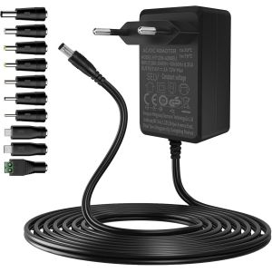 Tianyi-Alimentation 6v | Adaptateur Universel Transformateur Alimentation 6v 2a 12w 2m Fil 10 Fiches | Ac/Dc Adapter 200-240v 50-60hz | Pour Sphygmomanomètres Machines À Apprendre - Neuf