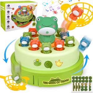 ChenQuanSarl-Jouet De Grenouille Sauteuse, Jeu De Catapulte De Grenouille, Plateau Tournant De Grenouille D'&Eacute;jection De Dessin Anim&eacute; Multi-Personnes, Catapult Frog Turntable, Jumping Frog Toy (A) - Neuf