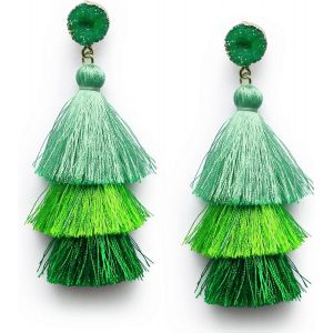 Boucles D¿Oreilles À Pompon Superposé Coloré Bohème À Plusieurs Niveaux Pompon Druzy Stud Dangle Boucles D¿Oreilles Pour Les Femmes Teen Girls Anniversaire Noël Cadeau De La Saint-Valentin - Neuf