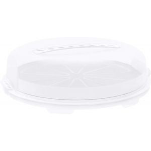Fresh Cloche À Gâteau Plate Avec Capuchon Et Poignée De Transport,Plastique (Pp) Sans Bpa,Blanc/Transparent,(35.5 X 34.5 X 11.6 Cm) - Neuf