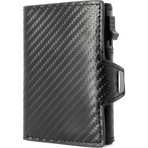 Portefeuille Pour Homme - Petit Portefeuille Avec Protection Rfid, Compartiment &Agrave; Monnaie Et Compartiment Pour Billets, 7 Emplacements Pour Cartes De Cr&eacute;dit Et Fen&ecirc;tre D'Identit&eacute; - Neuf