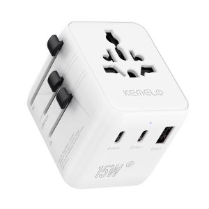 JGD-Adaptateur Prise Universelle, avec 1 USB et 2 Type C Adaptateur Universel de Voyage dans Le Monde Entier avec et 1 Prise USA/JP, pour UK EU Le l'Australie France Applicable &agrave; Plus de 200 Pays - Neuf