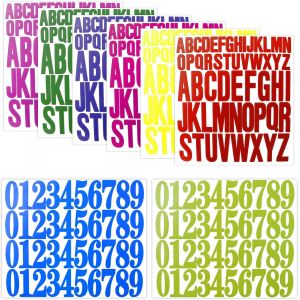 8 Feuilles Autocollant Lettre Numéro 2,5cm 5cm,Vinyle Imperméable Grandes Lettres Autocollantes Pour Scrapbooking,Artisanat,Cartes,Boîtes Aux Lettres (8 Couleurs) - Neuf