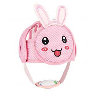 Casque De Securite Reglable Pour Bebe, Motif Animal De Dessin Anime, Protection De La Tete Pour La Marche (Lapin Rose) - Neuf