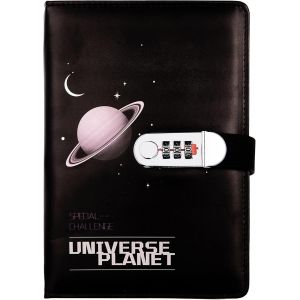 Journal En Cuir Pu &Eacute;criture Carnet(Univers Plan&egrave;te),A5 Secret Cahier Journal Bloc-Notese Pour Bureau Scolaires &Eacute;tudiant Papeterie Cadeau D'anniversaire,210x145mm.[M335] - Neuf