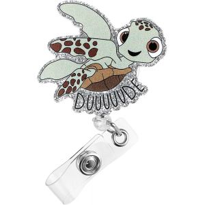 Enrouleur De Badge Amusant En Forme De Tortue Pour Infirmi&egrave;re M&eacute;decin Travailleurs M&eacute;dicaux Et &Eacute;tudiants En Soins Infirmiers Porte Nom Avec Clip D'identification Avec Cordon R&eacute;tractable - Neuf