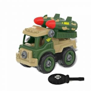 STEM Screw Nut Truck Toy Model Vehicle Take Apart Car Disassemble Military Truck Toy Children Interactive Mini Car Gift-voiture-fusée militaire - Neuf