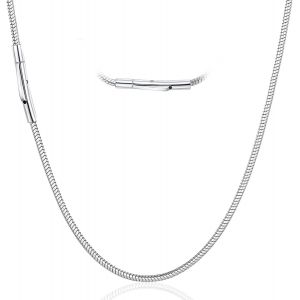 Trahoo-Chaîne De Serpent, 2/3/4mm Serpent Chaîne Collier Acier Inoxydable Collier Serpents Argent Noir Collier Chaines Maille Serpents Homme Garçons, Longueur 46-71cm - Neuf