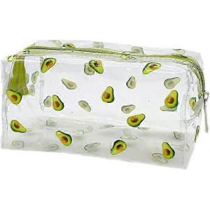 Trousses de maquillage transparentes Sac à cosmétiques Trousse de lavage de voyage Trousse de rangement pour trousse de toilette Étui à crayons pour femmes filles avocat - Neuf