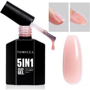 Builder Gel 5 En 1 15ml, Rose Nude Gel Construction Ongle Uv, Soak Off Uv/Led Gel Ongles Pour Nail Extension, Réparation De Manucure, Renforcement, Les Décalcomanies Et Les Bijoux - Neuf