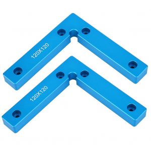 Lot de 2 equerres de positionnement a 90 degres en aluminium, 120 x 120 mm, en forme de L, pour le travail du bois - Neuf