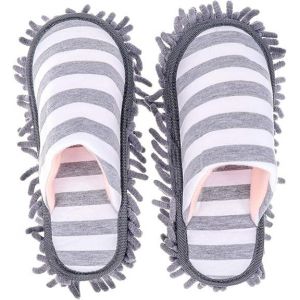 (Gris)Chaussons En Microfibre Doux Lavable Réutilisable Multifonctionnel Chaussettes De Pied En Microfibre Pantoufles Chaussures Pour Salle De Bain Bureau Cuisine Nettoyage De La Maison - Neuf