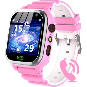 Montre Connectée Enfant,Montre Enfant Fille Garçon Avec Téléphone Sos Pedometer Jeux Réveil Musique Caméra Calendrier Calculatrice,Montre Enfant Smartwatch Cadeaux Garçons Et Filles (Rose) - Neuf