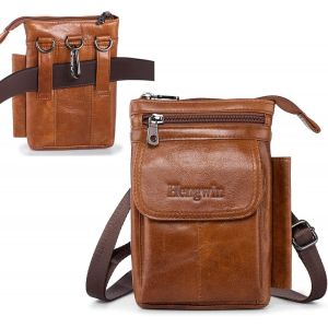 Sacoche Homme Cuir, Sacs Bandoulière, Pochette Telephone Portable, Ceinture Portefeuille, Poche Molle Tactique, Holster Port Discret, Etui Carte Grise, Sacs À Main - Neuf