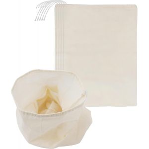 CMWS-Etamine Alimentaire en Mousseline de Coton R&eacute;utilisable (Lot de 6) - 29 x 50 cm - Maille de Coton &agrave; Fromage, Lait de Noix, Jus de Fruits, Vin, Yaourt, Caf&eacute; et Th&eacute; - Neuf