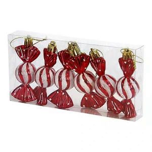 Arbre De No&euml;l Boules De R&eacute;duction De Prix De 6 Pcs Bonbons De No&euml;l Boules, Des Bonbons, Des Pots Arbre De No&euml;l Paillettes Accroch&eacute; Des D&eacute;corations En Plastique De Pain D'&eacute;pice, - Neuf