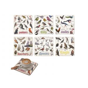 Lot De 12 Sous-Verres Antid&eacute;rapants &Agrave; Motifs D'oiseaux Pour La Maison Et Le Bar - Neuf