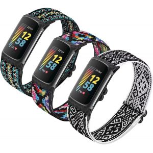 Kal-Lot De 3 Bracelets De Montre Élastiques Réglables Compatibles Avec Les Bracelets Charge 5/Charge 6, Bracelet De Rechange Extensible En Nylon Doux Et Respirant Pour Homme Et Femme - Neuf