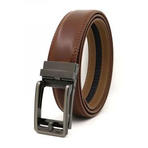 Ceinture Pour Homme - Marron - Ceinture En Cuir Pour Homme 115 Cm Pour Tenue Habillée Et Décontractée - Ceinture Micro-Ajustable Qui S'adapte Partout - Neuf