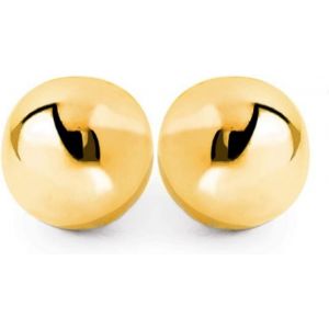 Kal-- Boucles D'oreilles Mini Dots 3 Mm. Argent 925 Avec Finition Plaqu&eacute; Or 18 Kt. Fermoir Poussette. Bijoux Pour Femme - Neuf