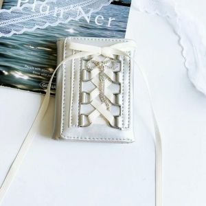 HUED-Argent doux portefeuilles pour femmes Y2k &agrave; sangle concepteur Original mode court porte-monnaie Style cor&eacute;en d&eacute;contract&eacute; nouveau mignon portefeuille sac &agrave; main-Beige-No pendant - Neuf