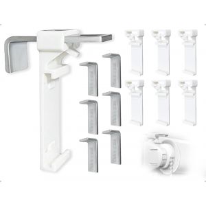Lot De 6 Supports De Serrage Pour Store Enrouleur Klemmfix,Store Enrouleur Double En M&eacute;tal,Sans Per&ccedil;age Pour Collage,Pour Fixation Sur Le Vantail Fixe De La Porte De Fen&ecirc;tre En Pvc - Neuf