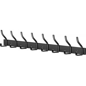 Porte Manteau Murale Porte Manteaux Muraux Pat&egrave;res Porte Manteaux Port Manteau Mural Pour Cuisine, Salle de Bain et Chambre (Noir, 8 Crochets) - Neuf