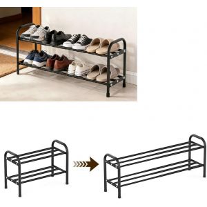SUBZONAL-tag&egrave;re &agrave; Chaussures 2 Niveaux, &eacute;tag&egrave;re de Rangement pour Chaussures Empilable et R&eacute;glable, Rangement Chaussure pour 4-8 Paires de Shoes Shoe Rack pour Entr&eacute;e, Placard, Salon, Chambre,Dressin - Neuf