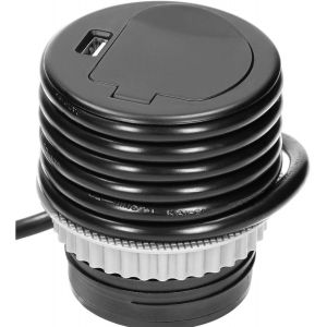 CMJAAGUR-Ae-1373(Gs) Multipr Encastrable Escamotable 1 Pr + 1 Port Usb, 3680 W, Longueur Du C&acirc;ble 1,8 M (Noir)[M1421] - Neuf