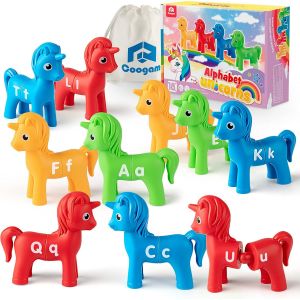 Chenquansarl-Jeu De Lettres Majuscules Et Minuscules, 13 Pi&egrave;ces De Lettres Abc Double Face Avec 26 Jeux De Reconnaissance De L'alphabet, Jouets &Eacute;ducatifs Pr&eacute;scolaires Pour Tout-Petits, Gar&ccedil;ons Et Fil - Neuf