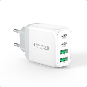 LORANKA-Chargeur USB C, 40 W, Multiple, 4 Ports, avec Chargeur Rapide PD & QC3.0, pour iPhone 15/14 Pro Max/13/12/11/XR/Plus, Pad, Samsung Galaxy, S23, S22, S21 Ultra, Tablette, Android, t&eacute;l&eacute;phone - Neuf